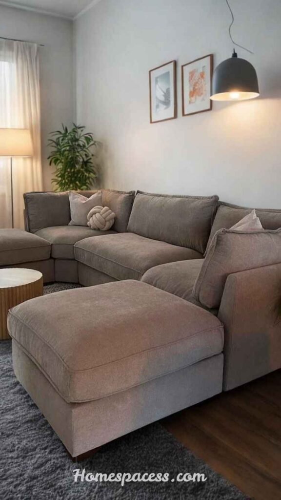 Modern Family Room Ideas for Relaxing and Entertaining Guests 4 Invest in a Statement Sofa With Durable Fabric