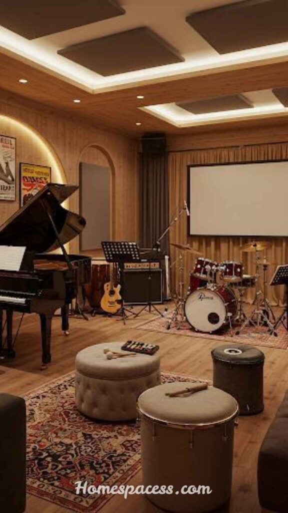 Trending Basement Family Room Ideas for Comfortable Home Living 13 Acoustic-Treated Music Room