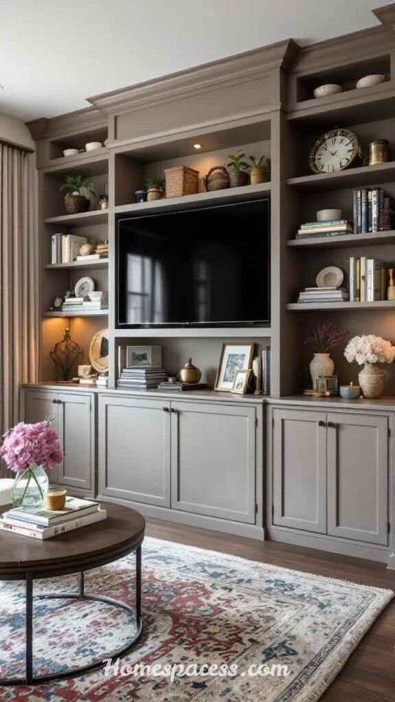 Modern Family Room Ideas for Relaxing and Entertaining Guests 5 Build a Smart, Hidden Storage System