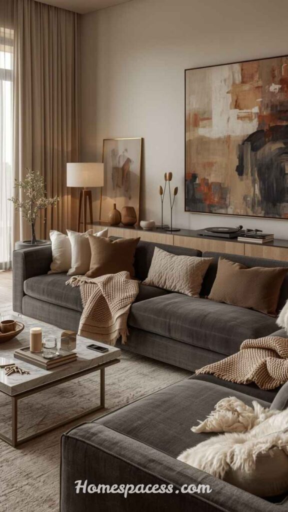 Modern Family Room Ideas for Relaxing and Entertaining Guests 7 Add Texture With Rugs, Cushions, and Curtains