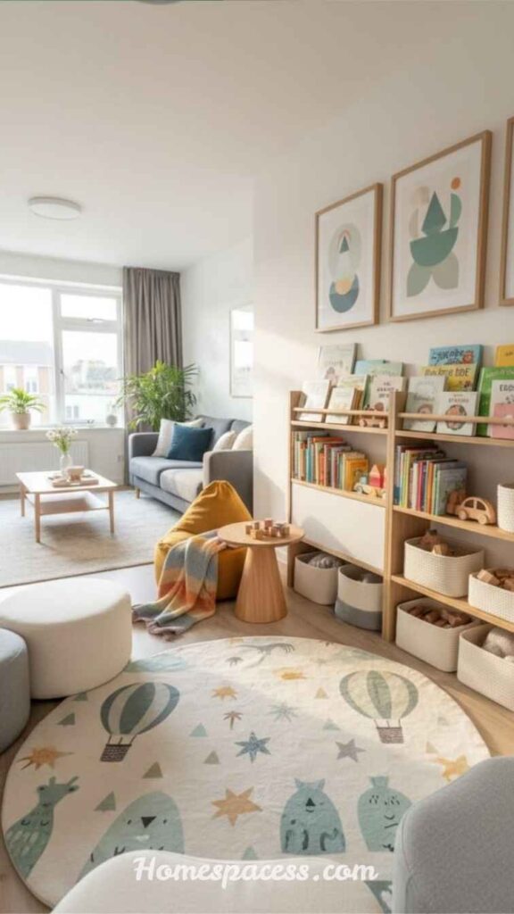 Modern Family Room Ideas for Relaxing and Entertaining Guests 8 Design a Kid-Friendly Corner That Blends In