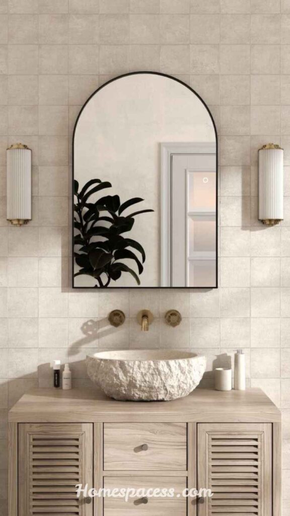 Bathroom Mirror Ideas to Create a Spa-Like Feel in Your Bathroom 4 Arched & Curved Frame Mirrors