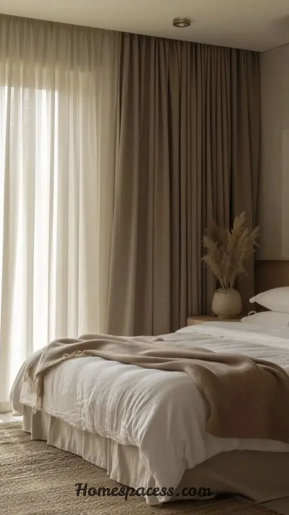 Bedroom Curtain Ideas That Make Any Room Look Bigger and Brighter 5 The Layered Curtain Look: Maximum Flexibility and Richness