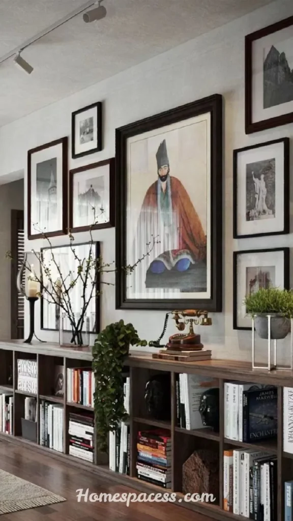 Bookshelf Decor Ideas to Add Personality and Charm to Any Space 8 Gallery-Style Shelf Curation
