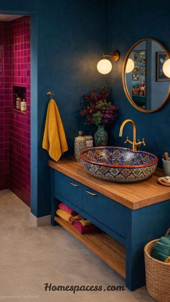Trendy Funky Bathroom Ideas for a Cool and Modern Bathroom Makeover 6 Color Blocking Walls