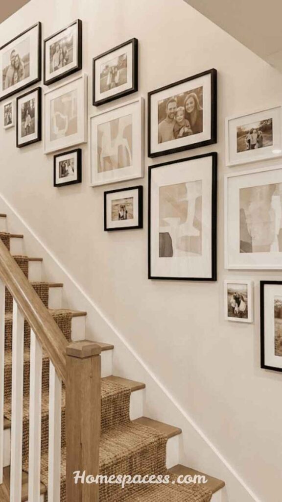 Stunning Staircase Decor Ideas for Small Spaces and Narrow Halls 3 Create a Gallery Wall That Tells Your Story