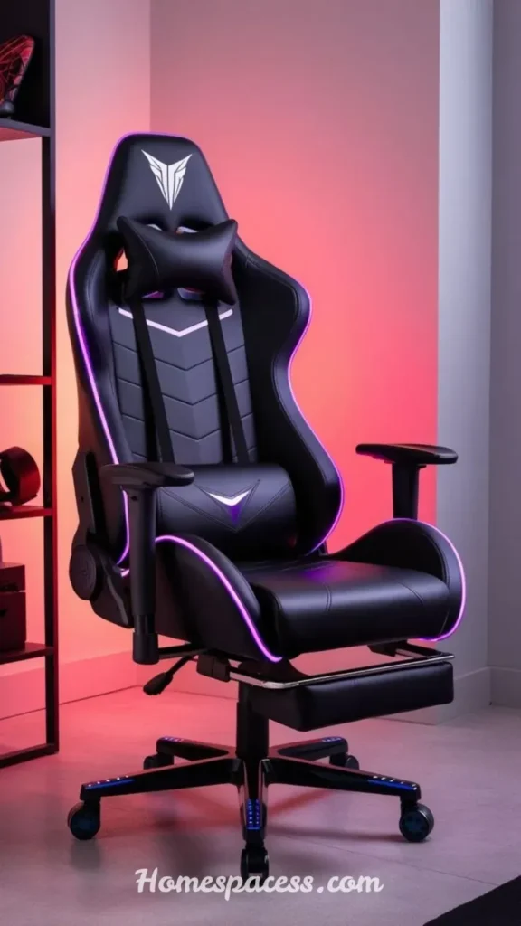 Best Gaming Chair Ideas for Comfortable and Stylish Gaming Rooms 7 RGB Gaming Chair with Lighting Integration