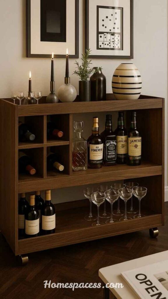 Elegant Mini Bar Ideas for a Stylish Home Makeover 3 Bar Cart