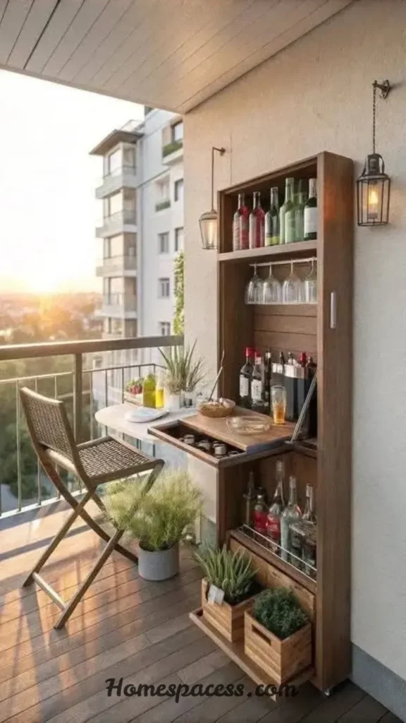 Trendy Outdoor Bar Ideas for Modern Patio Makeovers 13 Small-Space Balcony Outdoor Bar