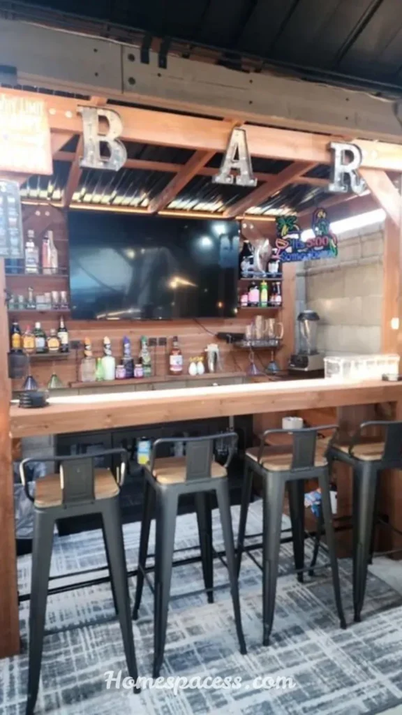 Trendy Outdoor Bar Ideas for Modern Patio Makeovers 6 Pergola Bar with a Built-In Shade Roof