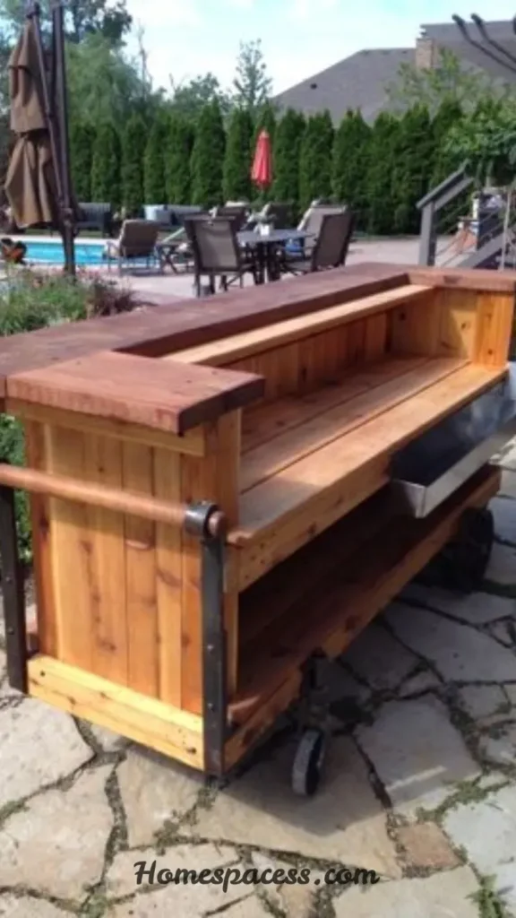 Trendy Outdoor Bar Ideas for Modern Patio Makeovers 10 Portable Rolling Cart Outdoor Bar