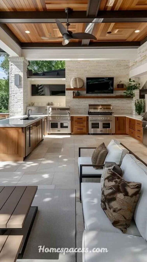 Simple Outdoor Kitchen Ideas for Easy Backyard Cooking Setup 9 Luxury Outdoor Kitchen With Full Appliance Suite