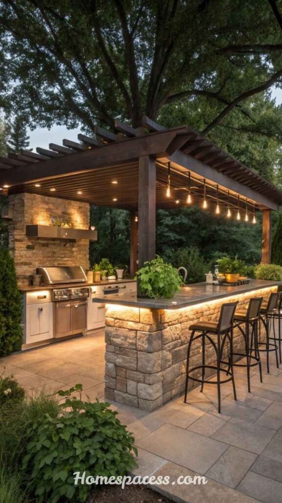Outdoor Patio Ideas That Turn Any Backyard Into a Relaxing Escape 6 Design an Outdoor Kitchen or Bar