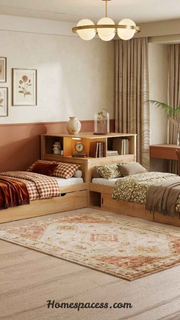 Creative Twin Bedroom Ideas with Modern Decor and Storage 4 L-Shaped Twin Bed Layout for Visual Balance
