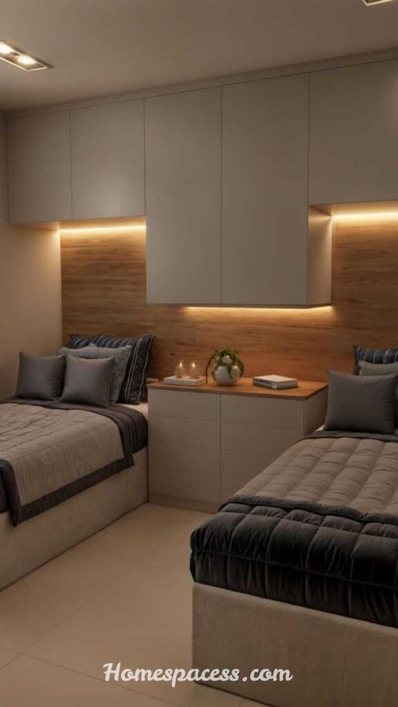 Creative Twin Bedroom Ideas with Modern Decor and Storage 14 Smart Bedroom Technology Integration for Twin Setups