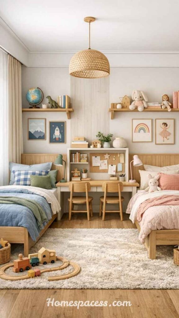Creative Twin Bedroom Ideas with Modern Decor and Storage 7 Color-Coded Zones for Individual Identity