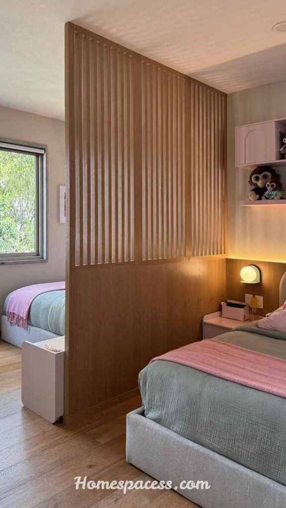 Creative Twin Bedroom Ideas with Modern Decor and Storage 11 Sliding Room Dividers for Privacy Without Permanent Walls