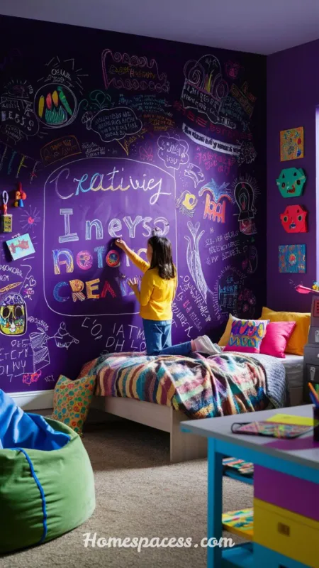 Smart Boys Bedroom Ideas: Cool & Modern Designs for Kids 13 Chalkboard & Interactive Art Wall