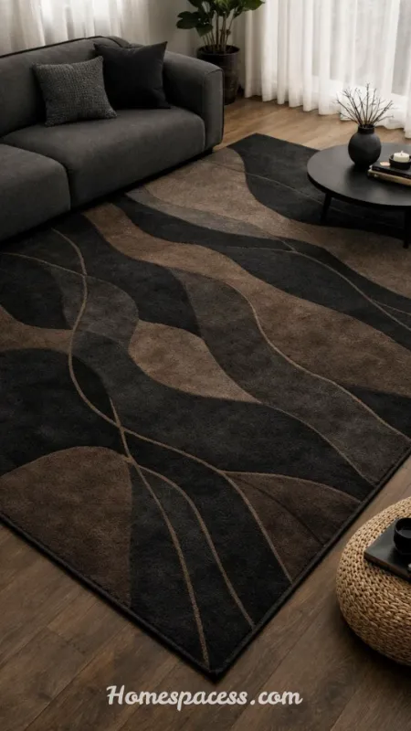 Stunning Living Room Carpet Ideas: Transform Your Space with Style, Comfort & Expert Insight 7 Dark Dramatic Carpet for Sophisticated Contrast