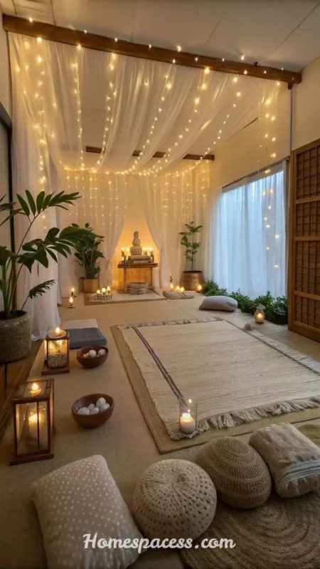 Inspiring Yoga Room Ideas to Create Your Perfect Sanctuary at Home 11 Layer Your Yoga Room Lighting for Any Time of Day
