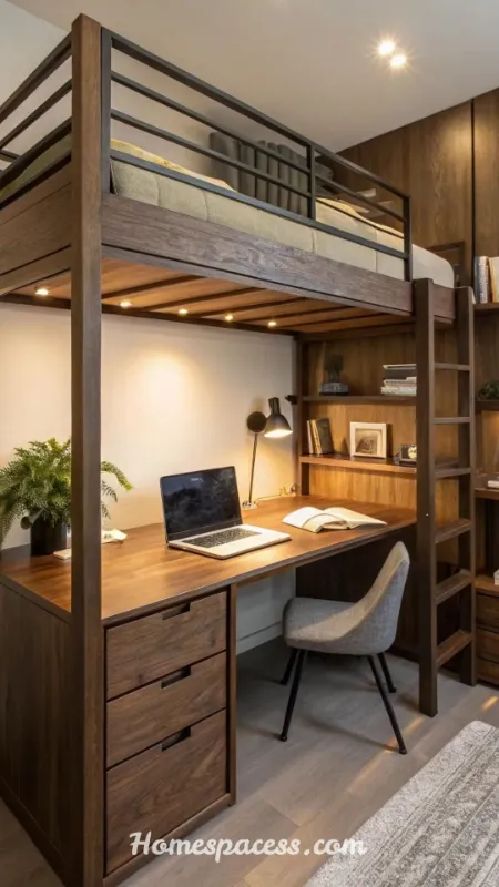 Smart Boys Bedroom Ideas: Cool & Modern Designs for Kids 5 Loft Bed with a Built-In Study Zone