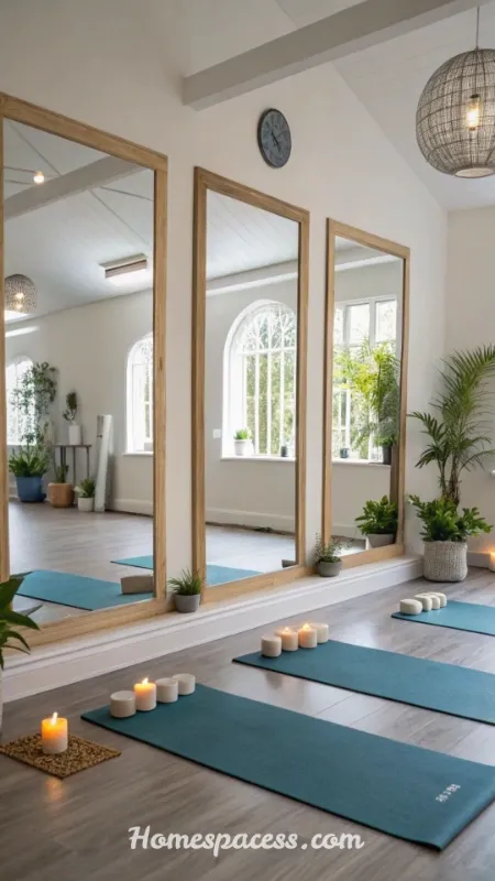 Inspiring Yoga Room Ideas to Create Your Perfect Sanctuary at Home 7 Use Strategic Mirror Placement to Enhance Alignment and Space