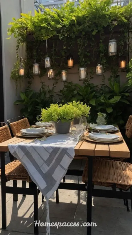 Apartment Balcony Ideas to Turn Your Tiny Outdoor Space Into a Cozy Retreat 10 Add a Folding or Wall-Mounted Dining Setup