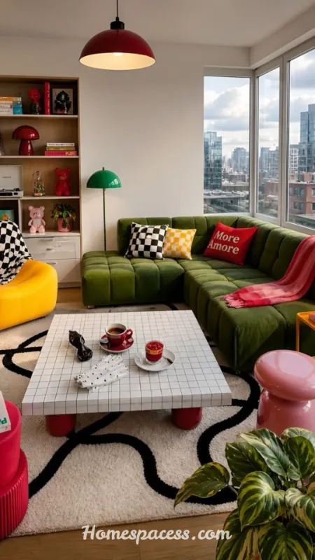 Colorful Living Room Ideas That Instantly Transform a Boring Space Into a Stunning One 9 Add Color Through Statement Lighting Fixtures