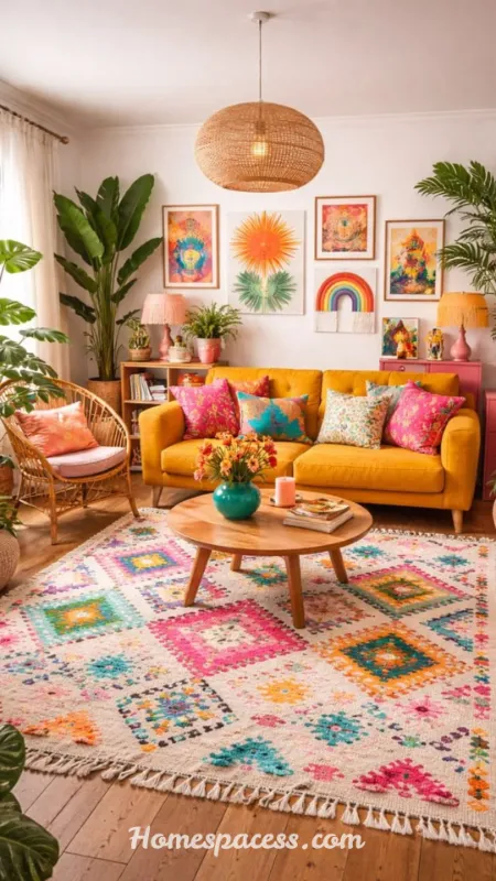 Colorful Living Room Ideas That Instantly Transform a Boring Space Into a Stunning One 7 Bring In Colorful Plants and Natural Greenery