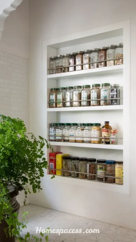 Best Spice Racks Ideas to Transform Your Kitchen Storage 11 Built-In Spice Niche Storage