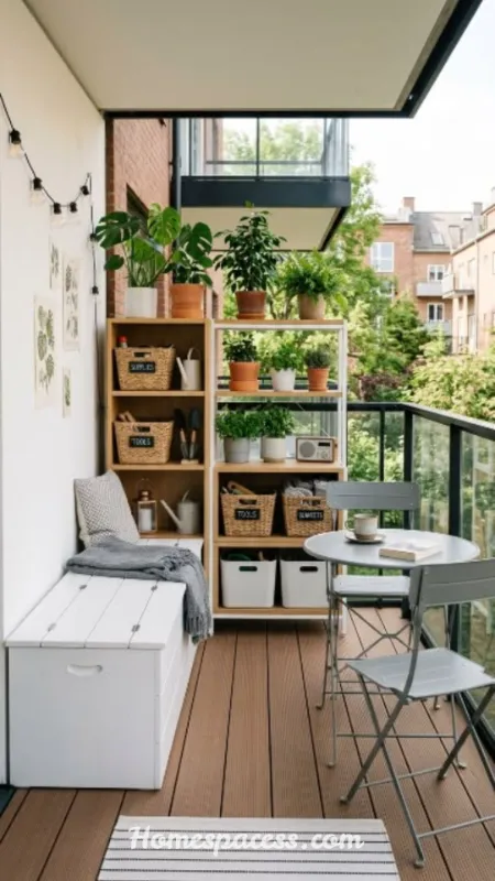 Apartment Balcony Ideas to Turn Your Tiny Outdoor Space Into a Cozy Retreat 8 Choose Multi-Functional Storage Furniture