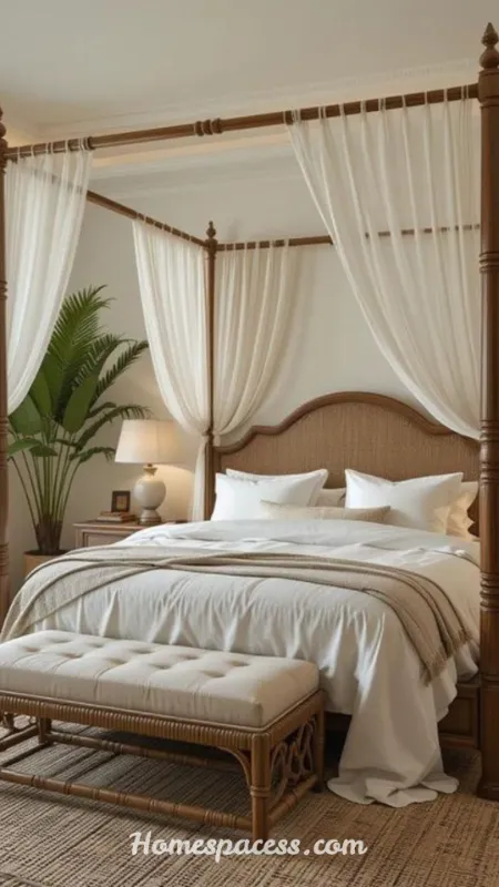 Stunning Canopy Bed Ideas to Create a Dreamy Bedroom Retreat 3 Classic Four-Poster Wood Canopy Bed