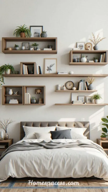 Bedroom Bookshelf Ideas | Smart, Stylish & Space-Saving Ideas to Transform Your Bedroom 3 Floating Wall Shelves: The Space-Saver That Looks Premium
