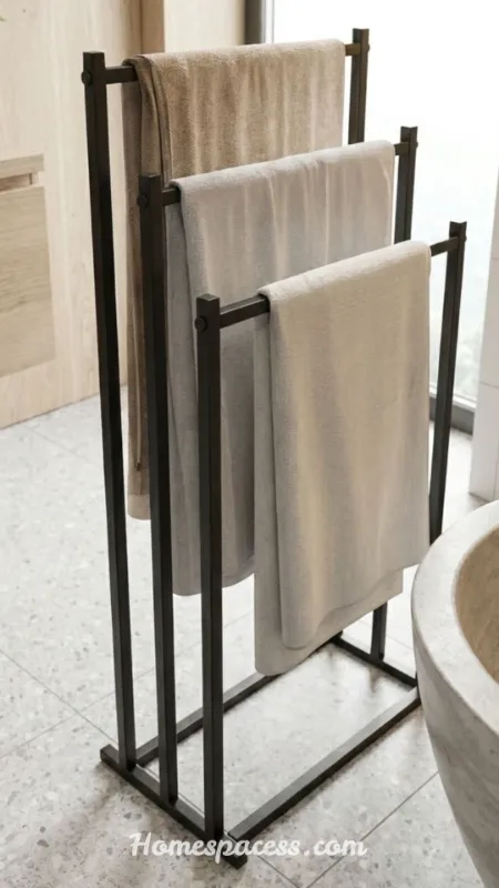 Bathroom Towel Hanging Ideas to Transform Your Space 7 Freestanding Towel Stand