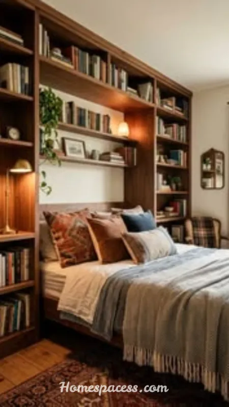 Bedroom Bookshelf Ideas | Smart, Stylish & Space-Saving Ideas to Transform Your Bedroom 4 Headboard Bookshelf: The Smartest Furniture Upgrade for Book Lovers