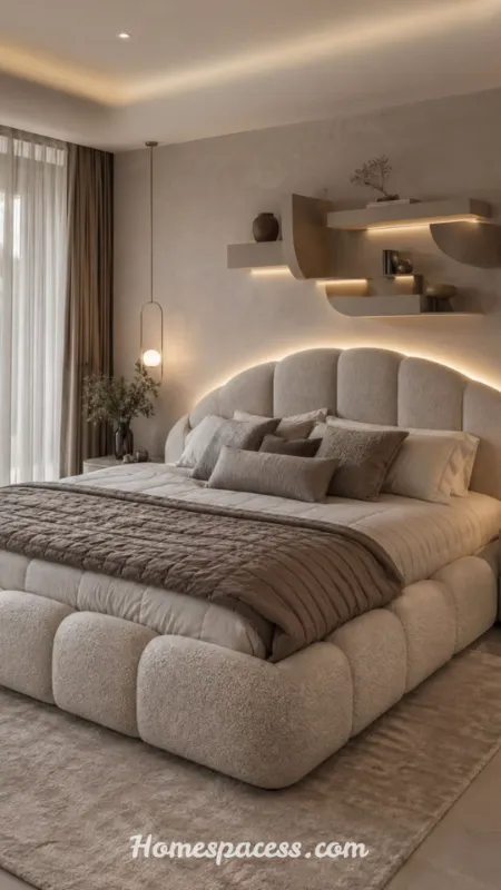 Neutral Bedroom Ideas to Create a Calm, Stylish, and Timeless Space 6 Incorporate a Statement Neutral Headboard as the Focal Point