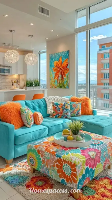 Colorful Living Room Ideas That Instantly Transform a Boring Space Into a Stunning One 5 Incorporate Colorful Furniture as the Room's Focal Point