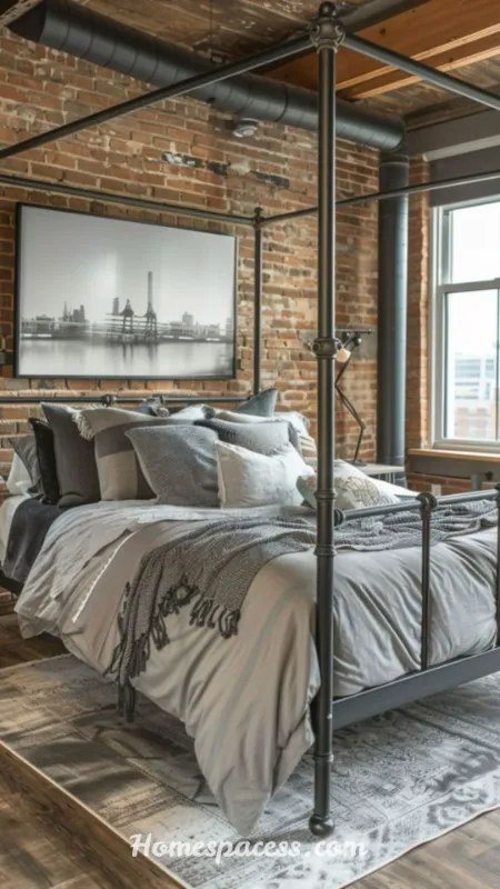 Stunning Canopy Bed Ideas to Create a Dreamy Bedroom Retreat 8 Industrial Pipe Canopy Bed Frame