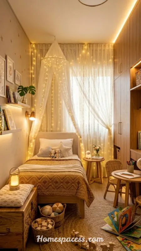 Stunning Canopy Bed Ideas to Create a Dreamy Bedroom Retreat 10 Kids' Canopy Bed With Fairy Lights and Soft Drapes
