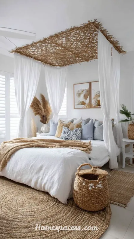 Beach Bedroom Ideas That Actually Feel Like the Coast 4 Layer Natural Textures Like Linen, Rattan, and Driftwood