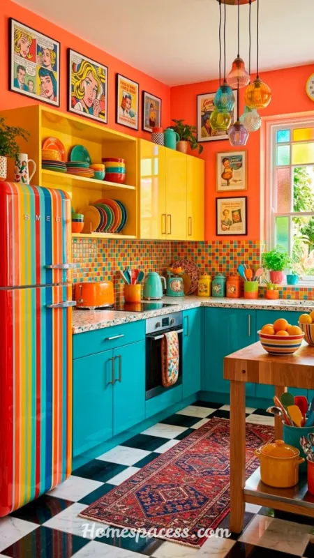 Colorful Kitchen Ideas: Bold Ways to Brighten Your Cooking Space 13 Multicolor Kitchen: Controlled Maximalism for the Brave