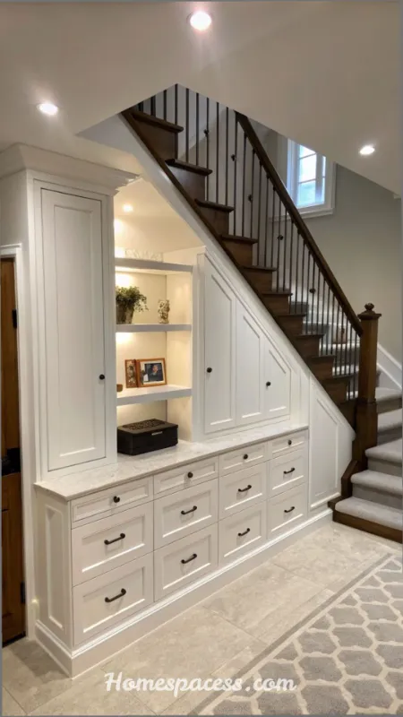 Under Stairs Storage Ideas: Smart Ways to Transform Wasted Space into Functional Storage 4 Open Shelving Display Style Meets Storage