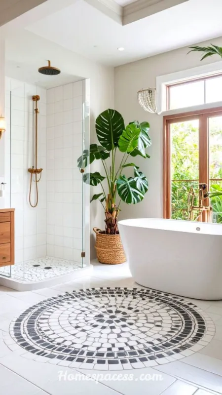 Bathroom Tile Ideas That Transform Any Space (2026 Guide) 12 Penny Round Mosaic Tiles