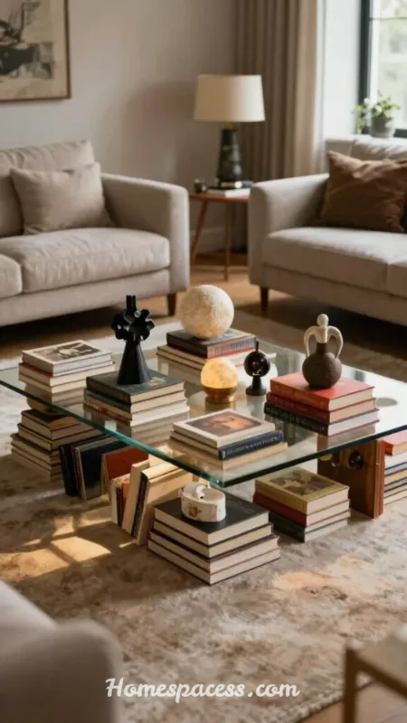 Coffee Table Decor Ideas That Instantly Upgrade Your Living Room Style in 2026 4 Stack Coffee Table Books for Instant Height and Color