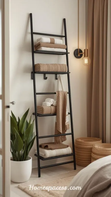 Bathroom Towel Hanging Ideas to Transform Your Space 4 Towel Ladder Rack