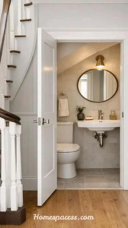 Under Stairs Storage Ideas: Smart Ways to Transform Wasted Space into Functional Storage 10 Under Stairs Bathroom Maximizing Space in Smaller Homes