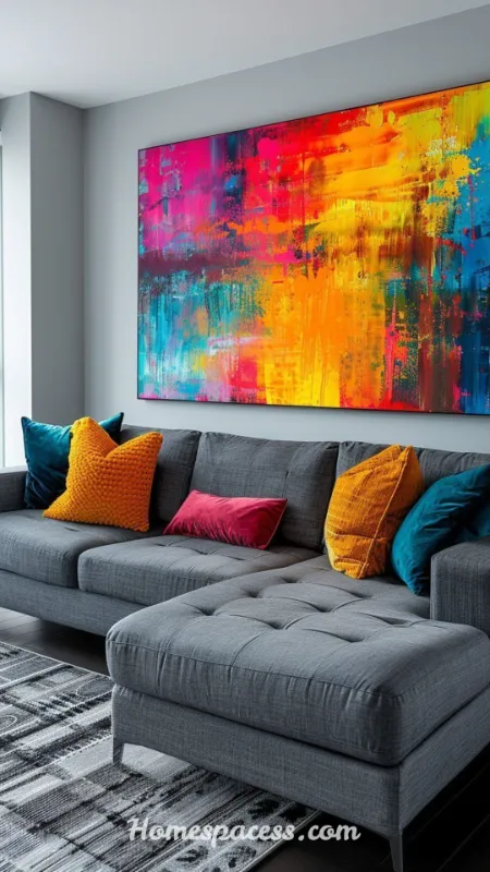 Colorful Living Room Ideas That Instantly Transform a Boring Space Into a Stunning One 6 Use Colorful Art to Drive Your Entire Palette