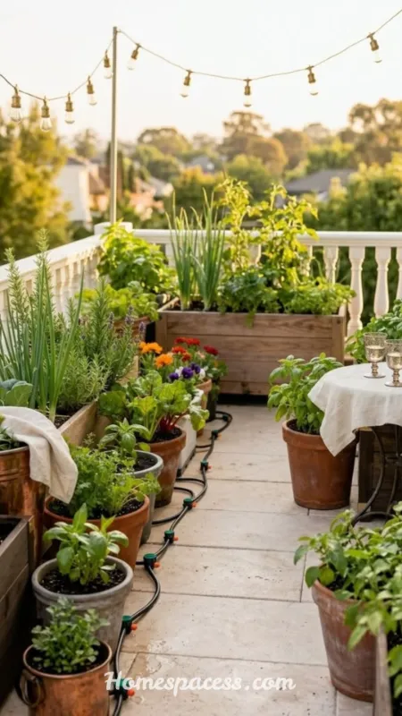 Apartment Balcony Ideas to Turn Your Tiny Outdoor Space Into a Cozy Retreat 11 Use Container Gardening for Herbs and Vegetables