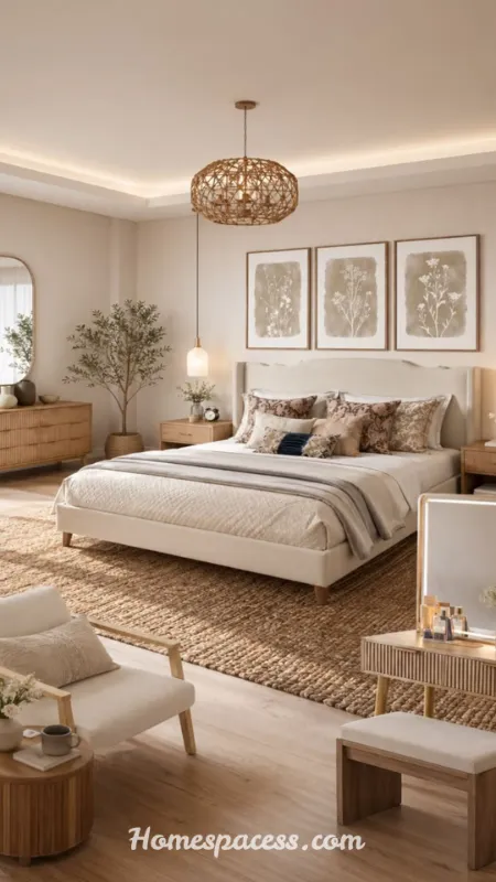 Neutral Bedroom Ideas to Create a Calm, Stylish, and Timeless Space 7 Use Natural Wood Tones to Warm Up a Neutral Palette