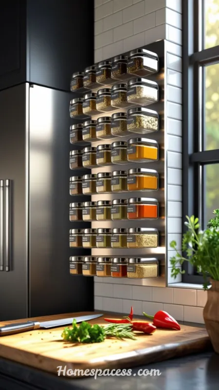Best Spice Racks Ideas to Transform Your Kitchen Storage 3 Wall-Mounted Magnetic Spice Racks